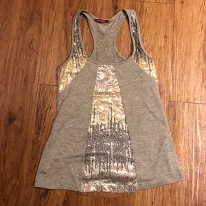 Grey sequin tank- small